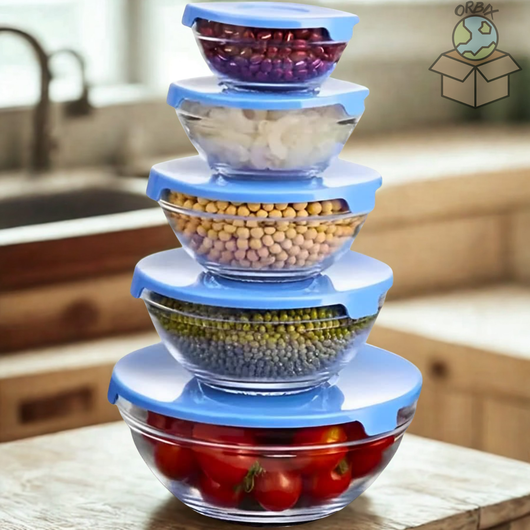Set 5 Taper Bowl Vidrio Para Alimentos 🍽️