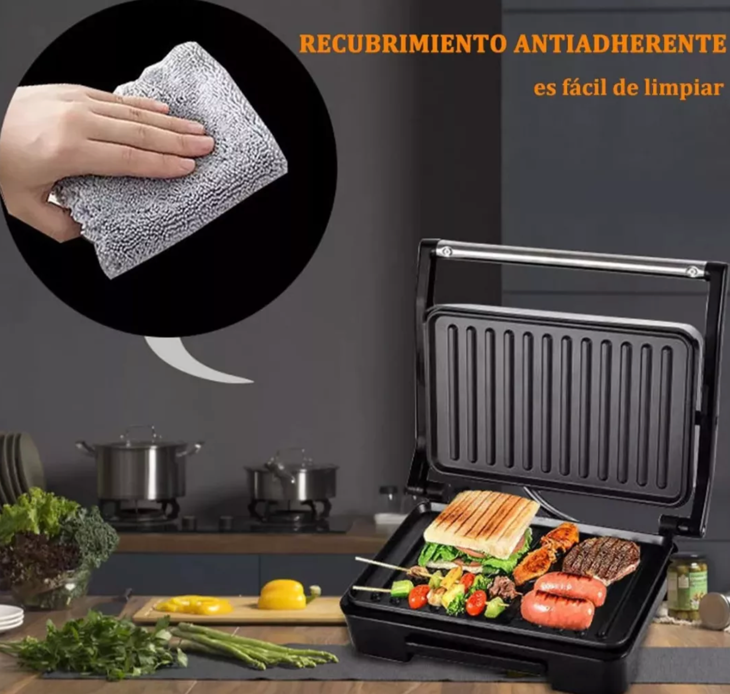 Plancha Sandwichera Grill Electrica