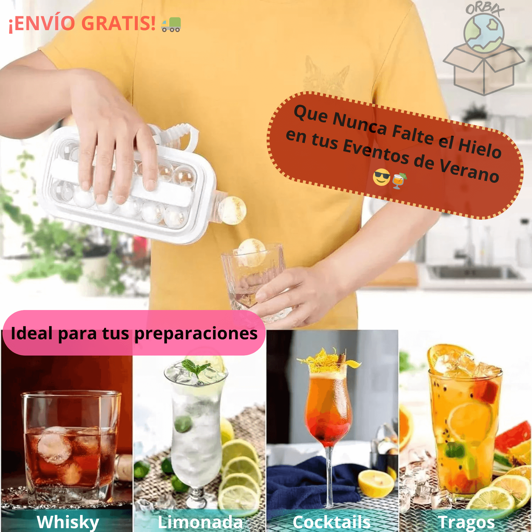 Botella Molde - Esferas De Hielo 🧊🍹